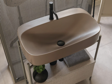 COLORS - Console single ceramic washbasin by Scarabeo Ceramiche - view 2